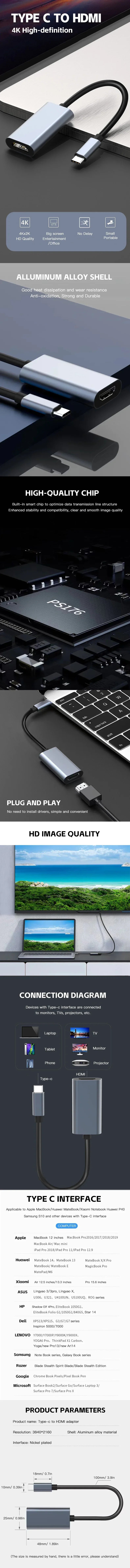 TYPE C to HDMI 4K Adapter (USB-C 3.1 Male to HDTV Female Converter) - Premium Electronics from Dressmycell.com - Just $12.99! Shop now at Dressmycell.com TYPE C to HDMI 4K Adapter (USB-C 3.1 Male to HDTV Female Converter) - Premium Electronics from Dressmycell.com - Just $12.99! Shop now at Dressmycell.com